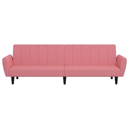 Divano Letto a 2 Posti Rosa in Velluto | homemem39