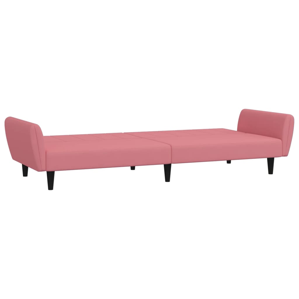 Divano Letto a 2 Posti Rosa in Velluto | homemem39