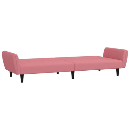 Divano Letto a 2 Posti Rosa in Velluto | homemem39