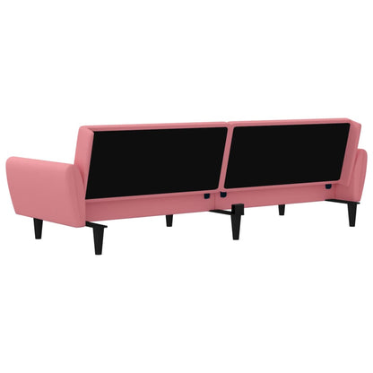 Divano Letto a 2 Posti Rosa in Velluto | homemem39