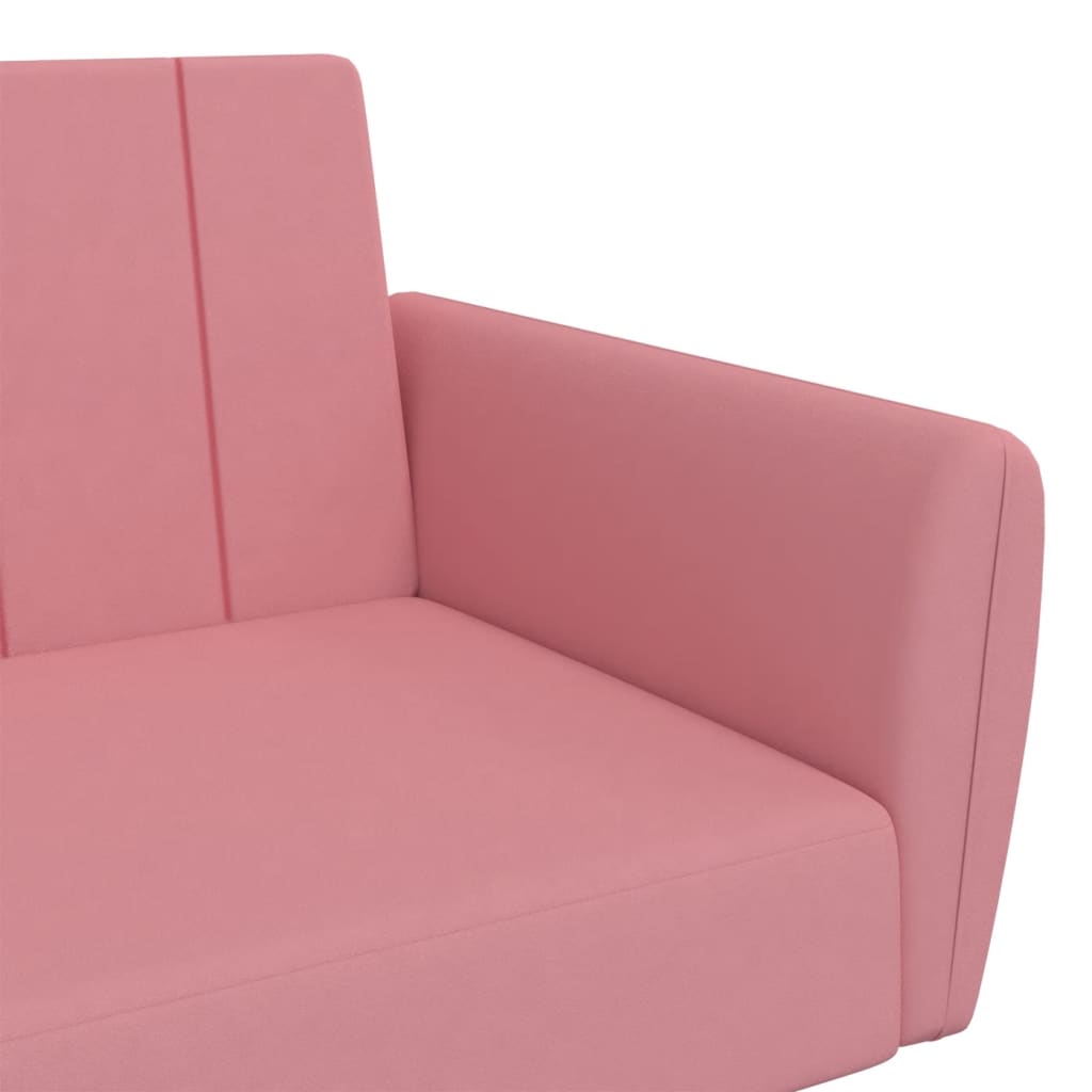 Divano Letto a 2 Posti Rosa in Velluto | homemem39