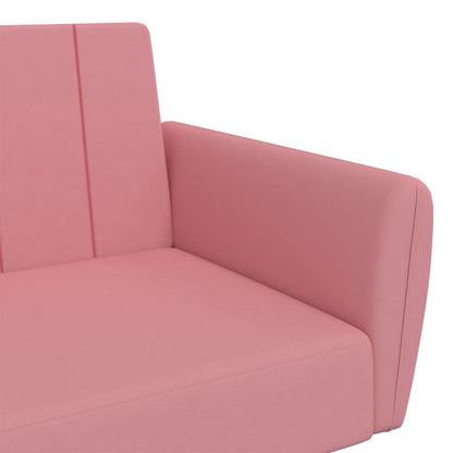 Divano Letto a 2 Posti Rosa in Velluto | homemem39