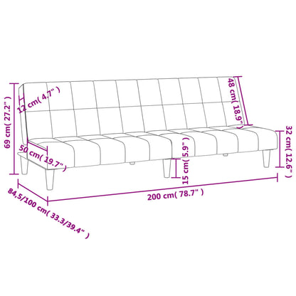 2-Sitzer-Schlafsofa aus cremefarbenem Stoff