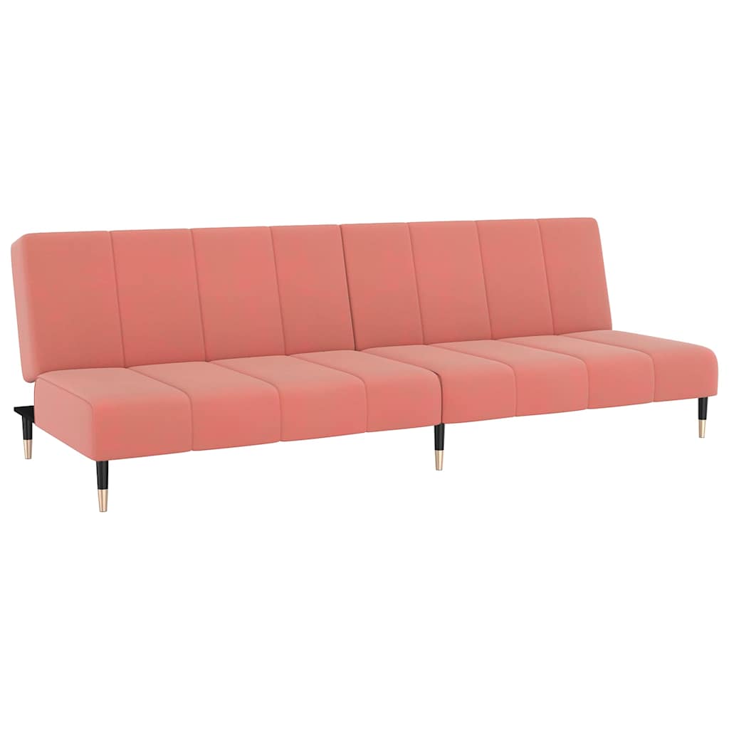 Divano Letto a 2 Posti Rosa in Velluto | homemem39