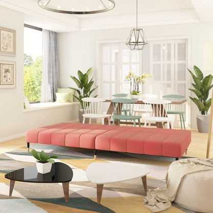 Divano Letto a 2 Posti Rosa in Velluto - homemem39