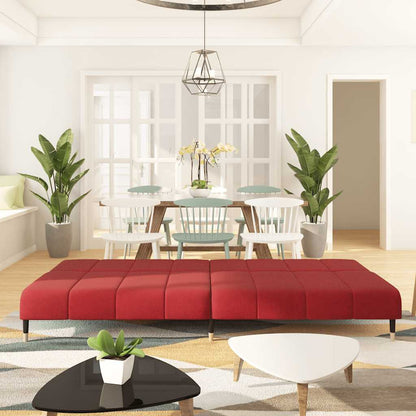 Divano Letto a 2 Posti Rosso Vino in Velluto - homemem39