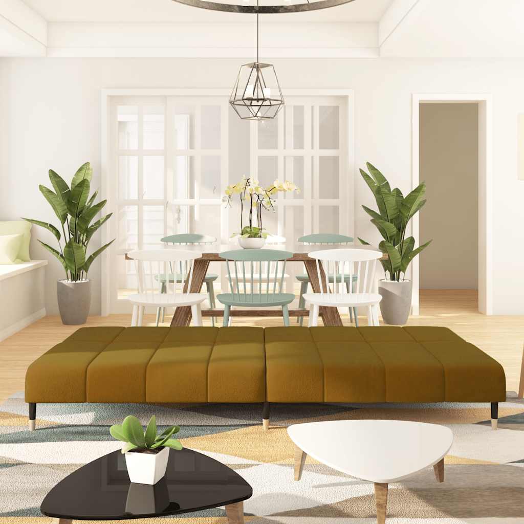 Divano Letto a 2 Posti Marrone in Velluto - homemem39