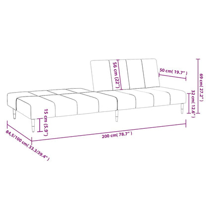 Divano Letto a 2 Posti Marrone in Velluto - homemem39