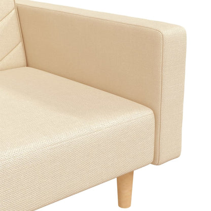 2-Sitzer-Schlafsofa mit 2 cremefarbenen Stoffkissen