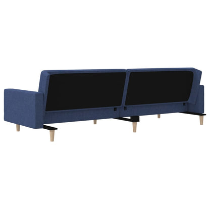 2-Sitzer-Schlafsofa mit 2 blauen Stoffkissen