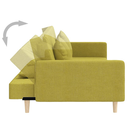 Divano Letto a 2 Posti con 2 Cuscini Verde in Tessuto - homemem39