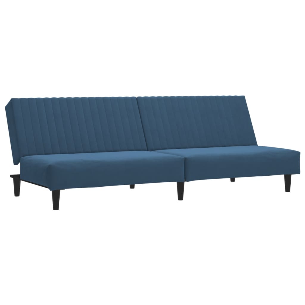 2-Sitzer-Schlafsofa aus blauem Samt