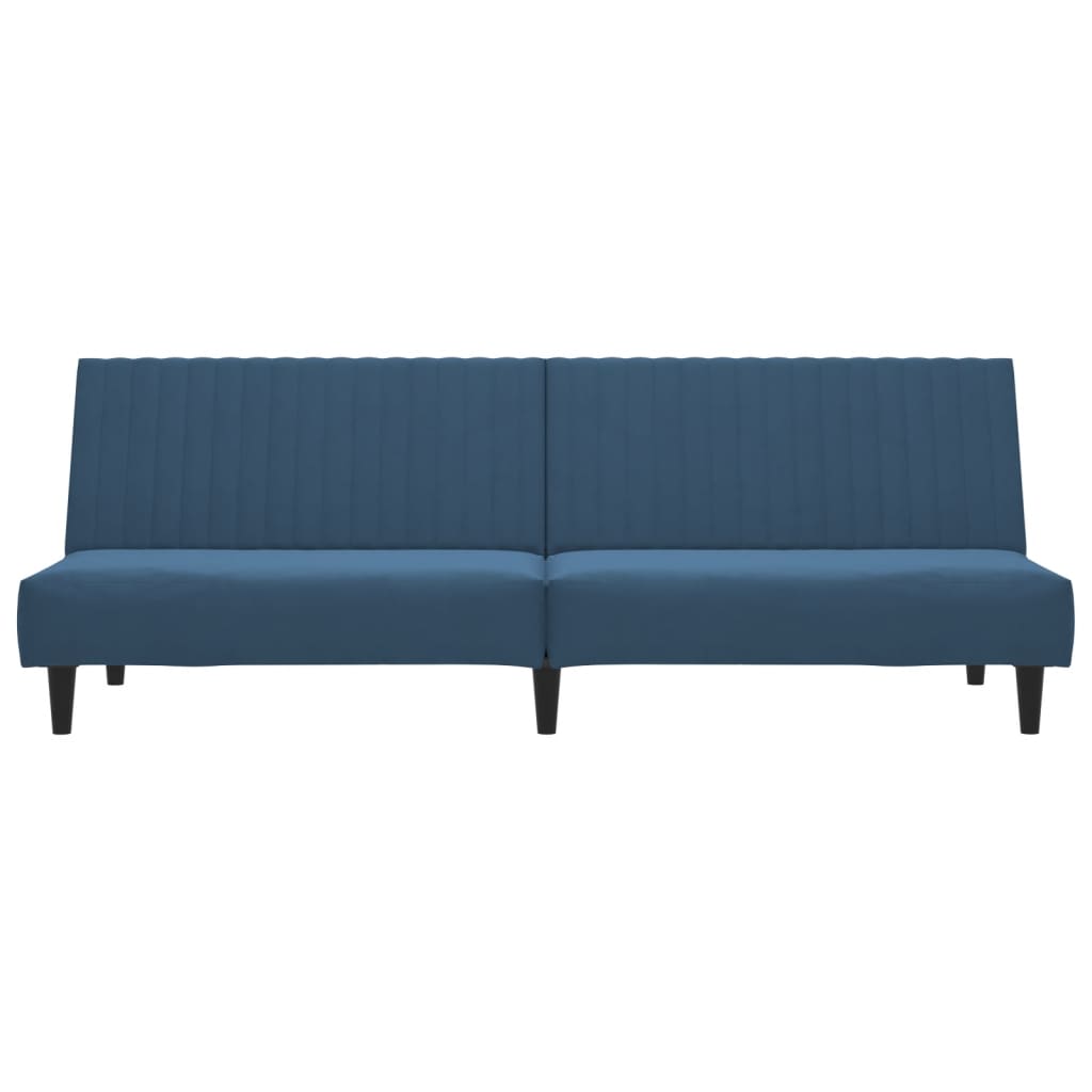 2-Sitzer-Schlafsofa aus blauem Samt