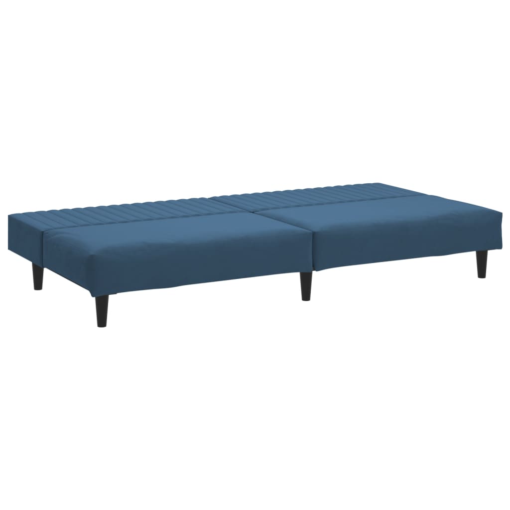 2-Sitzer-Schlafsofa aus blauem Samt