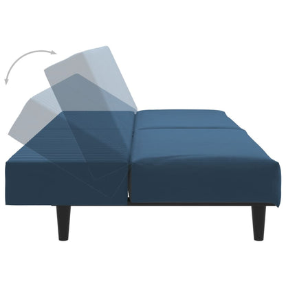 2-Sitzer-Schlafsofa aus blauem Samt