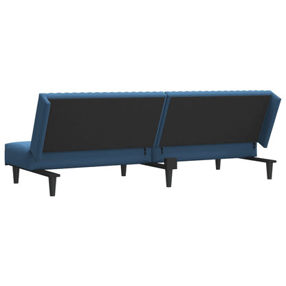 2-Sitzer-Schlafsofa aus blauem Samt