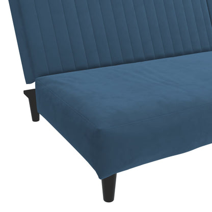 2-Sitzer-Schlafsofa aus blauem Samt