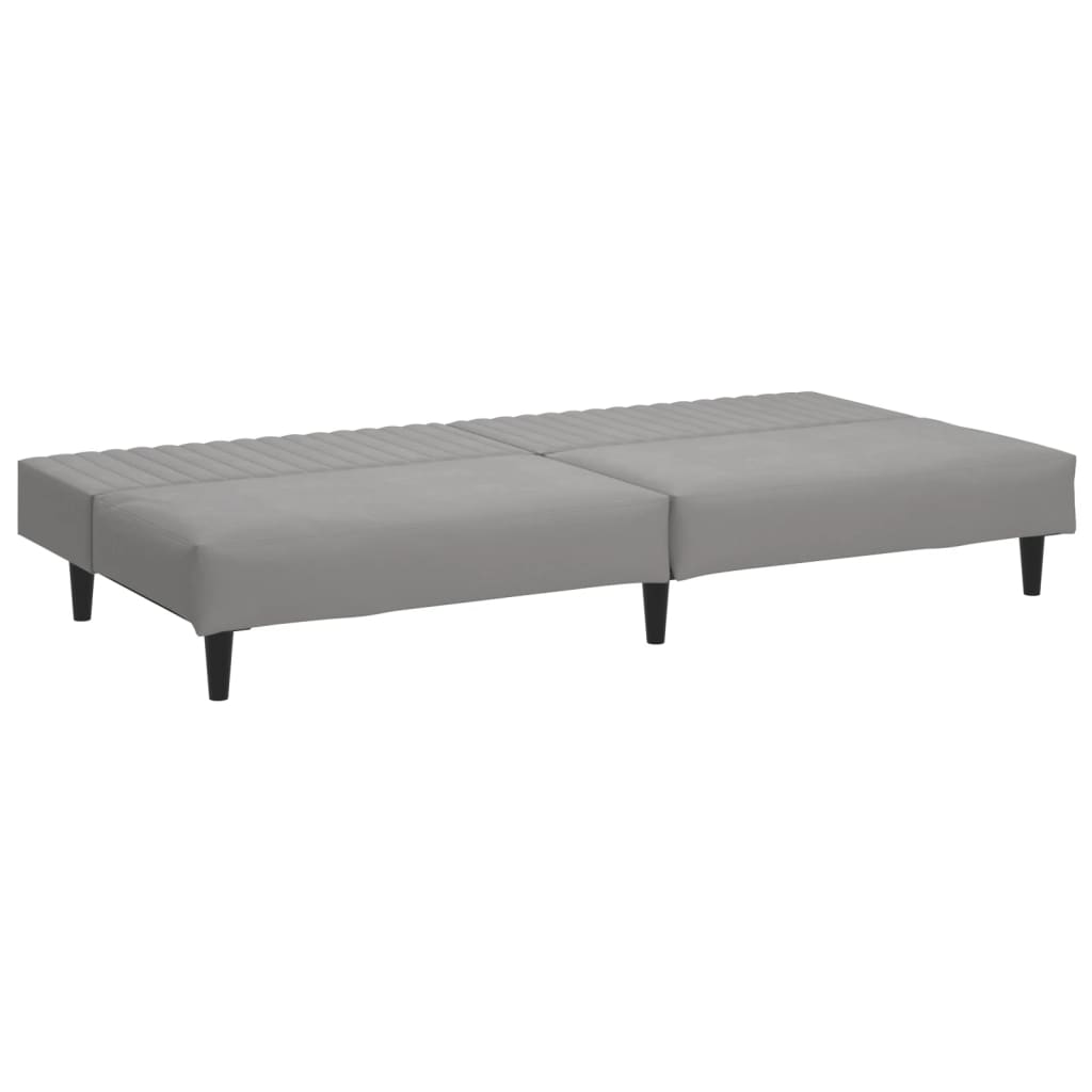 Light Gray 2 Seater Sofa Bed in Velvet