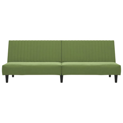Divano Letto a 2 Posti Verde Chiaro in Velluto - homemem39