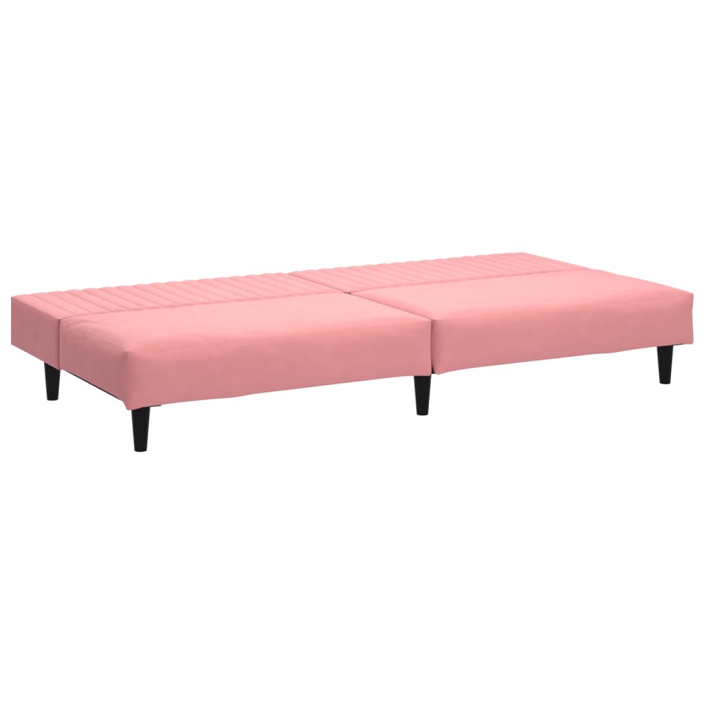 Divano Letto a 2 Posti Rosa in Velluto | homemem39
