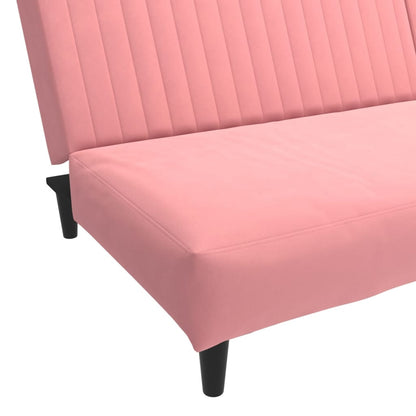 Divano Letto a 2 Posti Rosa in Velluto | homemem39