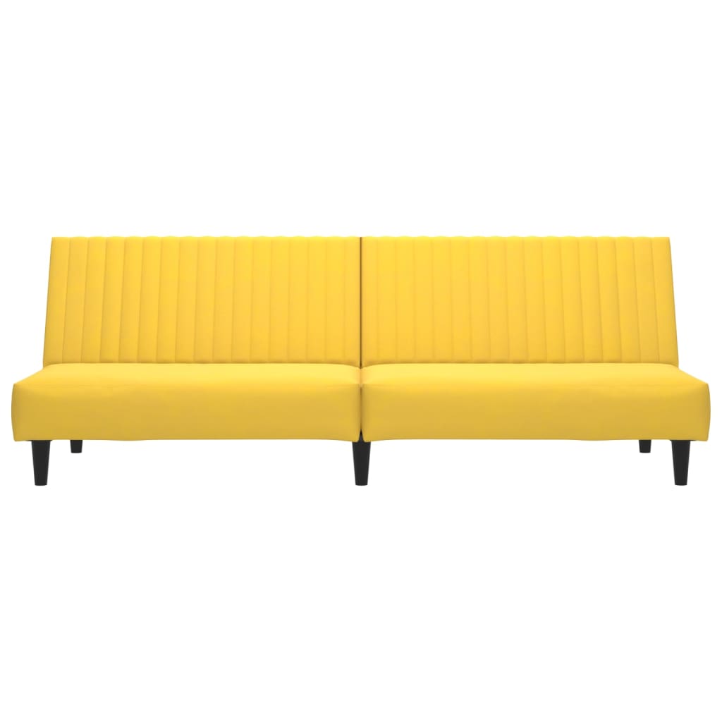 Divano Letto a 2 Posti Giallo in Velluto - homemem39