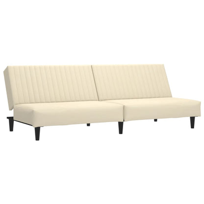 Cremefarbenes 2-Sitzer-Schlafsofa aus Samt