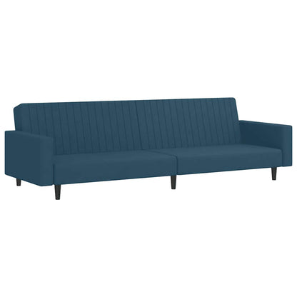Divano Letto a 2 Posti Blu in Velluto | homemem39