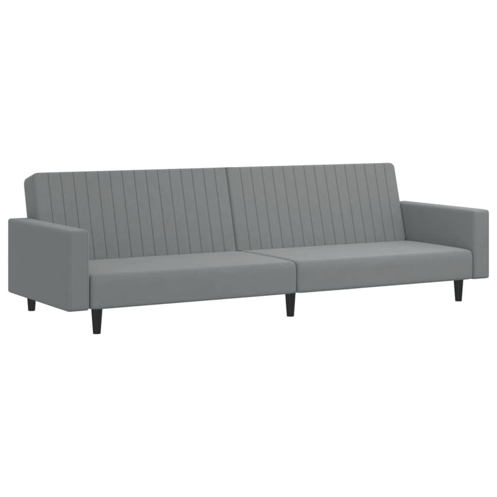 Light Gray 2 Seater Sofa Bed in Velvet