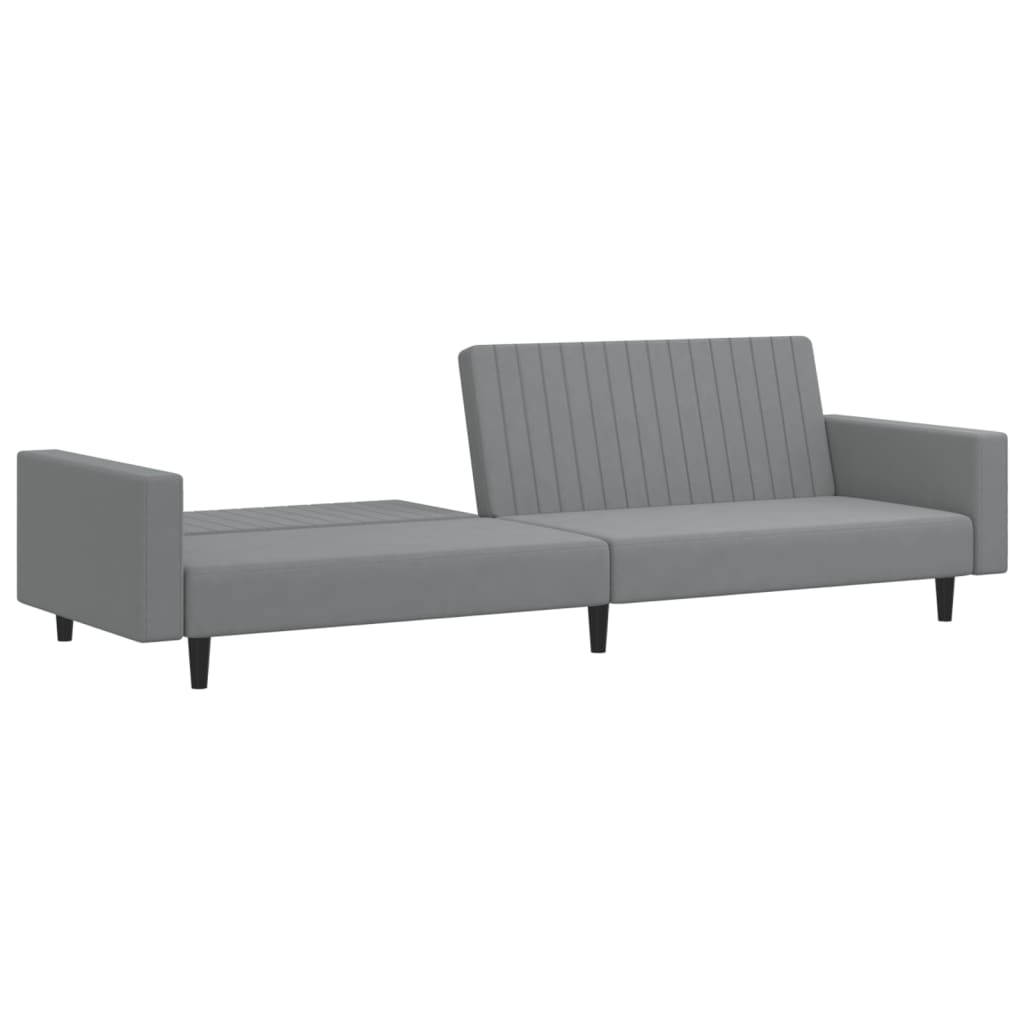 Light Gray 2 Seater Sofa Bed in Velvet