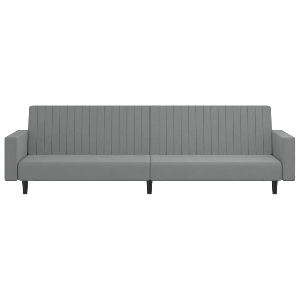 Light Gray 2 Seater Sofa Bed in Velvet