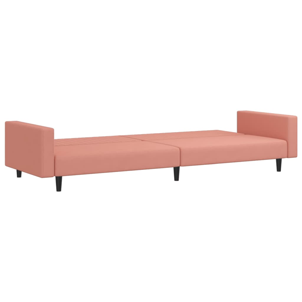 Divano Letto a 2 Posti Rosa in Velluto | homemem39