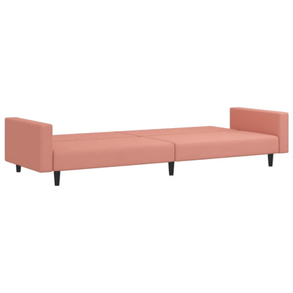 Divano Letto a 2 Posti Rosa in Velluto | homemem39