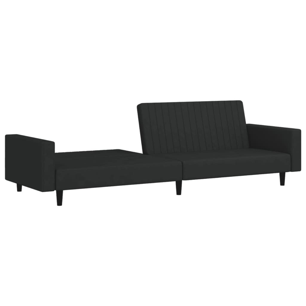 2-Sitzer-Schlafsofa aus schwarzem Samt