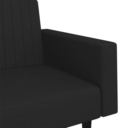 2-Sitzer-Schlafsofa aus schwarzem Samt