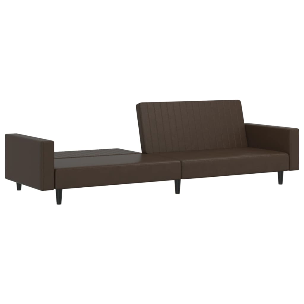 Divano Letto a 2 Posti Marrone in Similpelle | homemem39