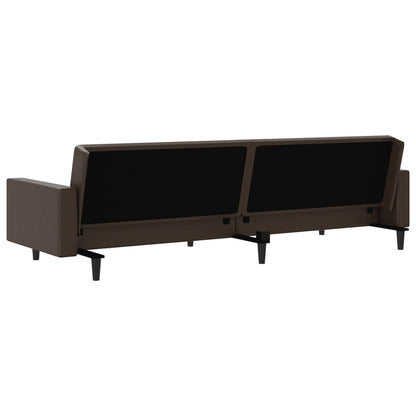 Divano Letto a 2 Posti Marrone in Similpelle | homemem39
