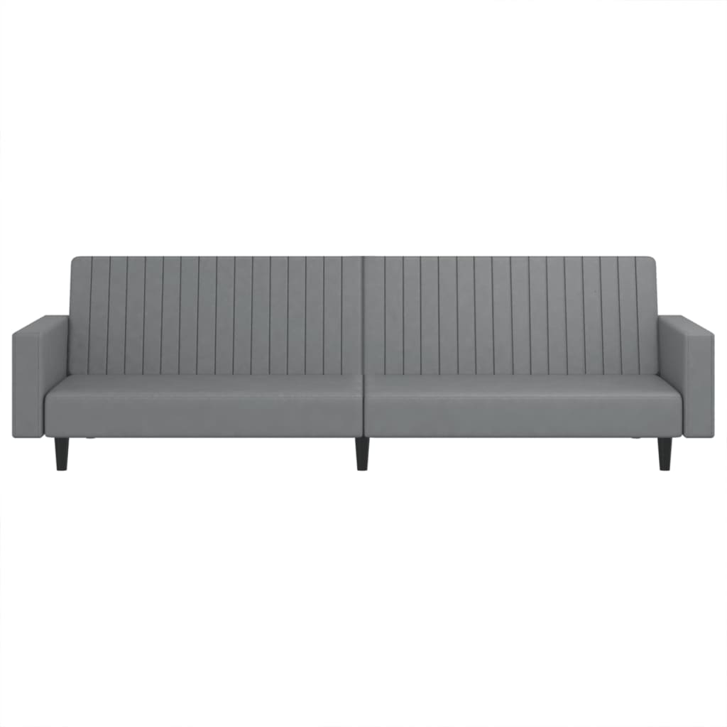 Divano Letto a 2 Posti Grigio in Similpelle | homemem39
