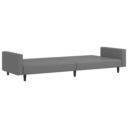 Divano Letto a 2 Posti Grigio in Similpelle | homemem39