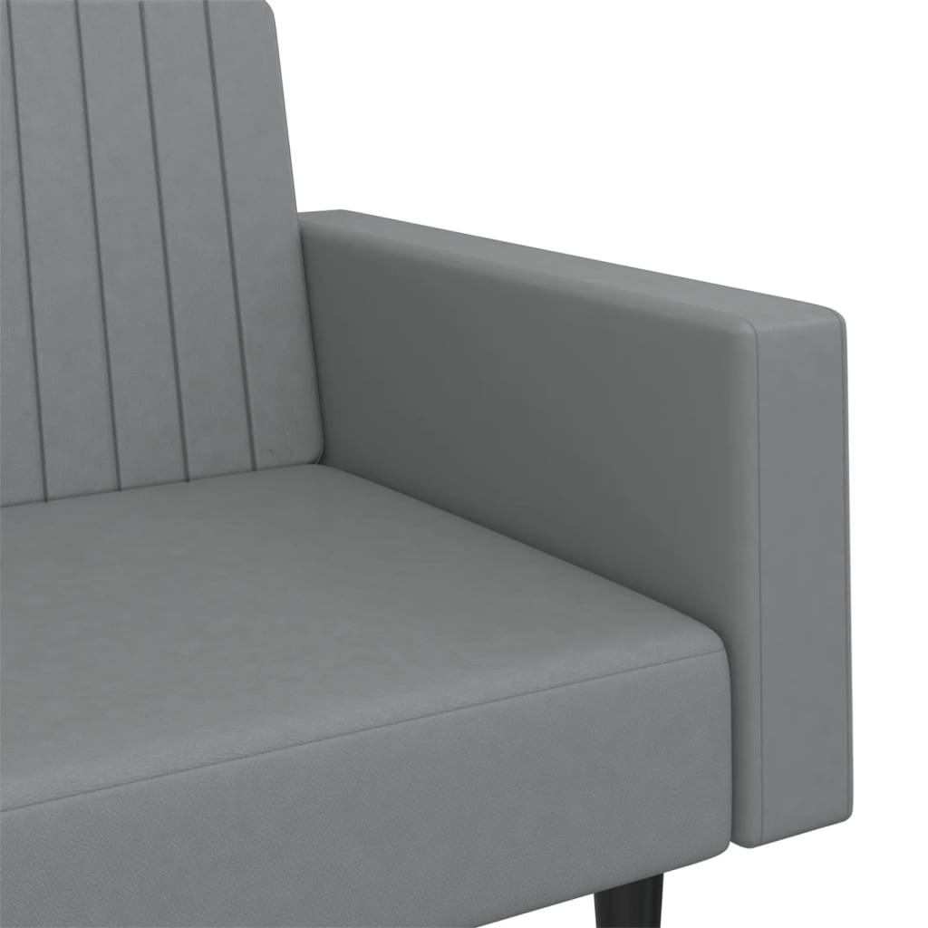 Divano Letto a 2 Posti Grigio in Similpelle | homemem39