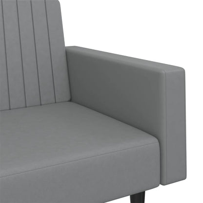 Divano Letto a 2 Posti Grigio in Similpelle | homemem39