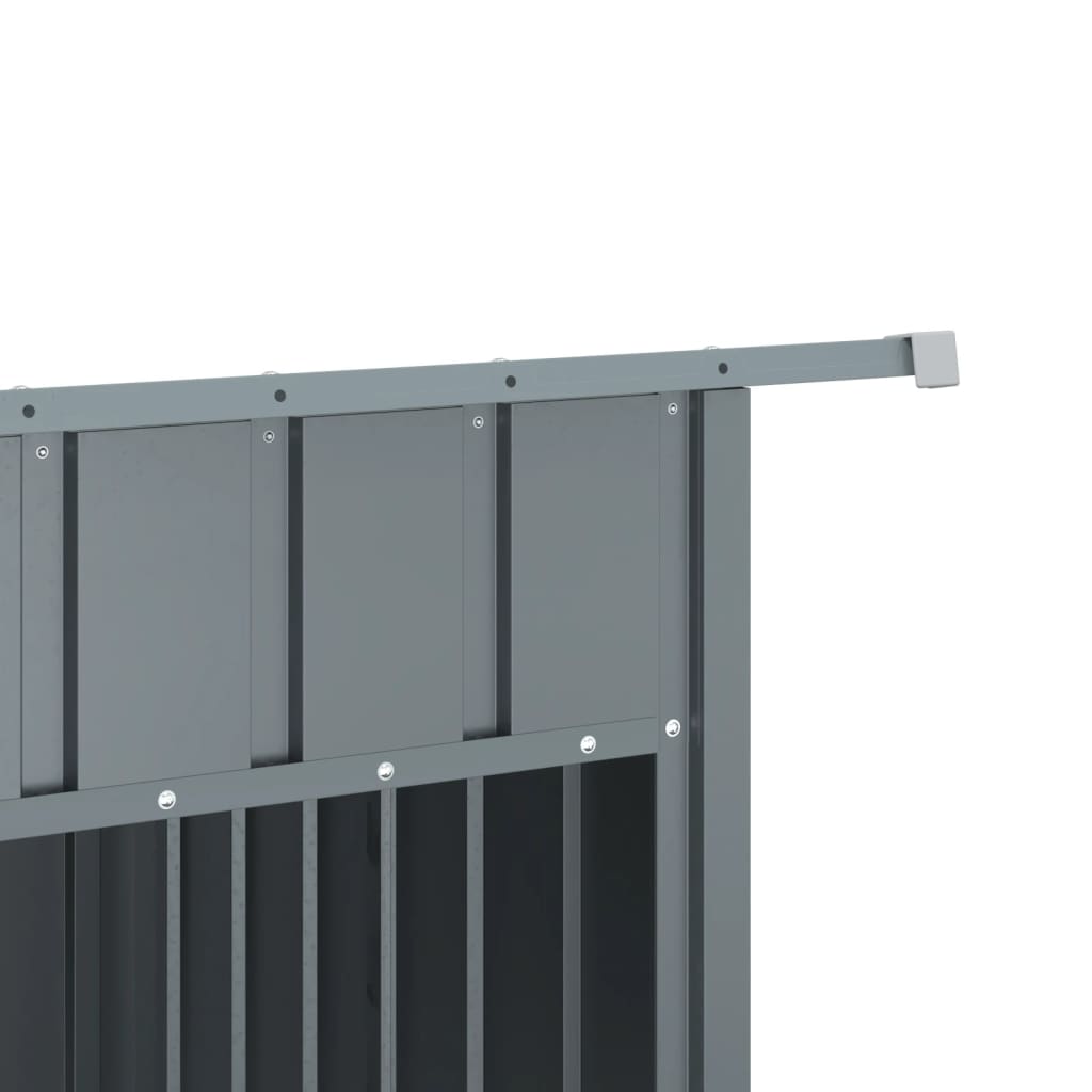 Casetta Cani con Tetto Antracite 153x91x110 cm Acciaio Zincato - homemem39