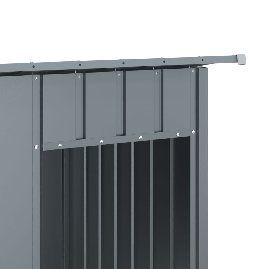 Casetta Cani con Tetto Antracite 196x91x110 cm Acciaio Zincato - homemem39