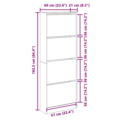 Scarpiera Rovere Fumo 60x21x163,5 cm in Legno Multistrato - homemem39
