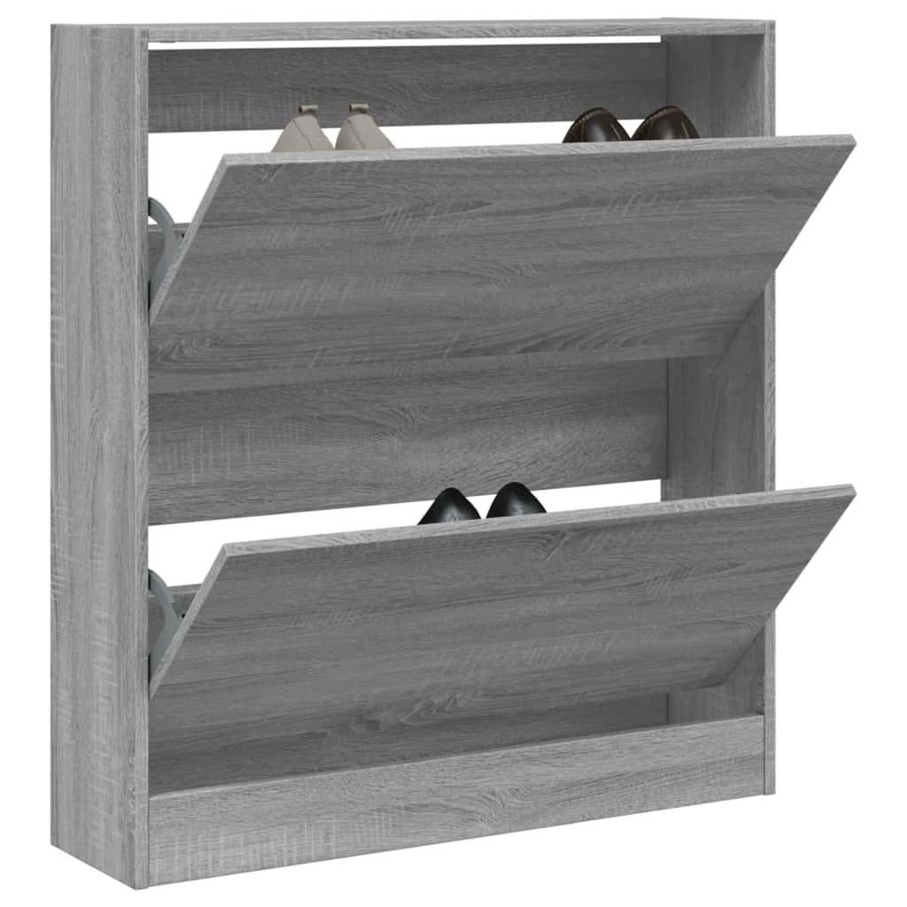 Scarpiera Grigio Sonoma 80x21x87,5 cm in Legno Multistrato - homemem39
