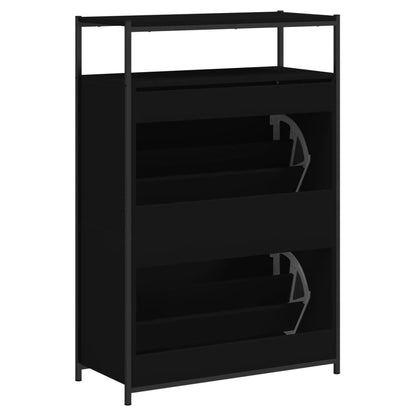 Scarpiera Nera 75x34x112 cm in Legno Multistrato - homemem39
