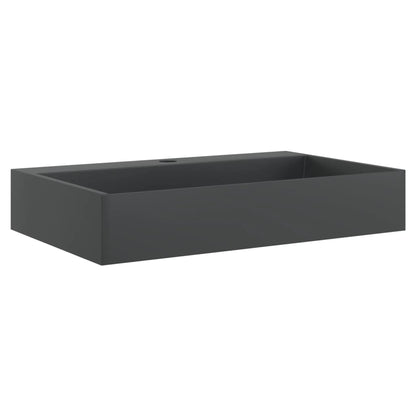 Lavandino 60x38x11 cm Blocco in Marmo/Minerale Nero Opaco - homemem39