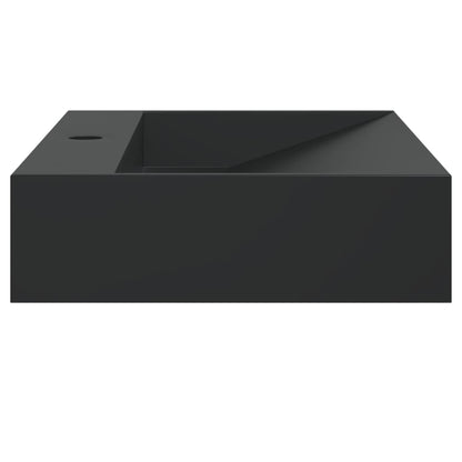 Lavandino 60x38x11 cm Blocco in Marmo/Minerale Nero Opaco - homemem39