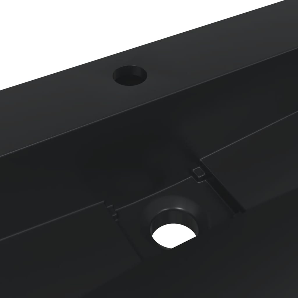 Lavandino 60x38x11 cm Blocco in Marmo/Minerale Nero Opaco - homemem39
