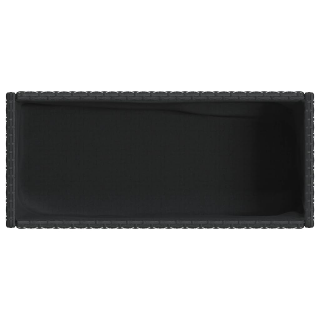 Fioriera da Giardino con Ripiano Nera in Polyrattan